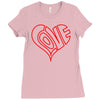 love heart outline valentine's day Ladies Fitted T-Shirt