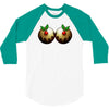 christmas pudding boobs funny 3/4 Sleeve Shirt