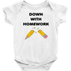 down with homework Baby Bodysuit