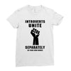 introverts unite separately in your own homes black Ladies Fitted T-Shirt