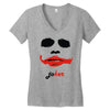 visage joker yeux ferm&eacute;s Women's V-Neck T-Shirt