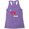 i love heart bass guitar music Racerback Tank