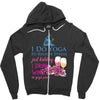 yoga and wine Zipper Hoodie