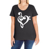 musik notes Ladies Curvy T-Shirt