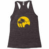 beach silhouette birds sand sunset Racerback Tank