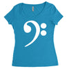 bass cleff funny Women's Triblend Scoop T-shirt