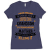 Super Cool Grandson Of A Freaking Awesome Mother Ladies Fitted T-Shirt