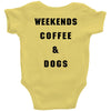 weekends coffee and dogs back Baby Bodysuit