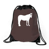 staring horse Drawstring Bags