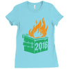 2016 dumpster fire Ladies Fitted T-Shirt