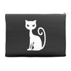 white cat funny Accessory Pouches