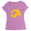 beach silhouette birds sand sunset Women's Triblend Scoop T-shirt