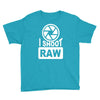 i shoot raw photography camera photograph Youth Tee