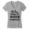 girls compete, women empower Women's V-Neck T-Shirt