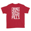 i'm not crazy cause i take the right pills Youth Tee
