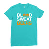 blood sweat Ladies Fitted T-Shirt