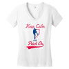 keep calm and pitch on Women's V-Neck T-Shirt