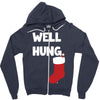 well hung endowed christmas stocking funny Zipper Hoodie