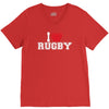 i love rugby mens funny cotton V-Neck Tee