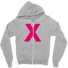 pink x Zipper Hoodie