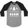 christmas scene reindeer funny 3/4 Sleeve Shirt