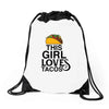 This Girl Loves Tacos Drawstring Bags