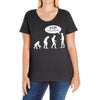 banksy funny human evolution indie Ladies Curvy T-Shirt