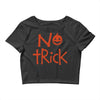no trick pumpkin halloween Crop Top