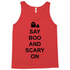 say boo and scary on 2 Tank Top