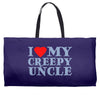 i heart my creepy uncle Weekender Totes