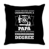 Never Underestimate A Papa With An Engineer Degree Throw Pillow