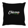 chicana with rose Throw Pillow