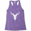 deer head vector white logo Racerback Tank