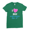 i love july especially the 4th Ladies Fitted T-Shirt