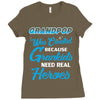 Grandpop Was Created because Grankids Need Real Heroes Ladies Fitted T-Shirt