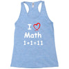kids boys childrens i love math 1+1=11 funny Racerback Tank