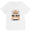 All Women Created Equal But The Best Born In January V-Neck Tee