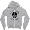 i don't believe in humans Zipper Hoodie