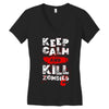 Keep Calm And Kill Zombies Women's V-Neck T-Shirt