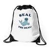 seal the deal Drawstring Bags