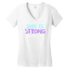 she is strong Women's V-Neck T-Shirt