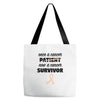 Once a Cancer Patient Now a Cancer Survivor Tote Bags