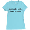 genius by birth slacker by choice t shirt large funny nerd tee slacker Ladies Fitted T-Shirt