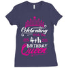 Celebrating With the 4th Birthday Queen Ladies Fitted T-Shirt
