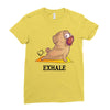yoga pug exhale Ladies Fitted T-Shirt