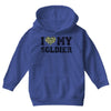 i love my soldier regular camouflage Youth Hoodie