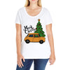 merry christmas car Ladies Curvy T-Shirt