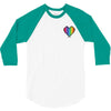 Love Is Love Lgbt Rainbow Heart 3/4 Sleeve Shirt