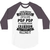 Super Cool Pop Pop Of A Freaking Awesome Grandson 3/4 Sleeve Shirt