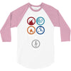 Bong Mathematics design with Earth, Fire, Air, Water and bong icons 3/4 Sleeve Shirt